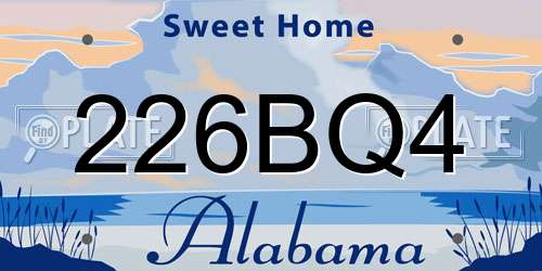 226BQ4 Alabama License Plate