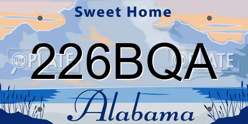 226BQA Alabama License Plate