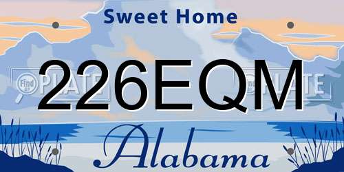226EQM Alabama License Plate