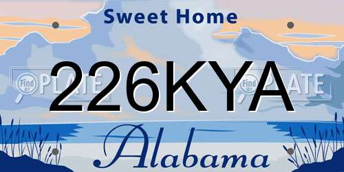 226KYA Alabama License Plate