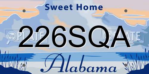 226SQA Alabama License Plate