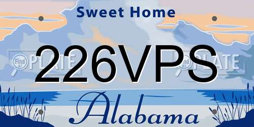 226VPS Alabama License Plate