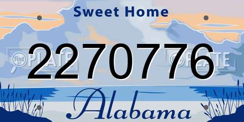 2270776 Alabama License Plate