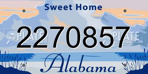2270857 Alabama License Plate