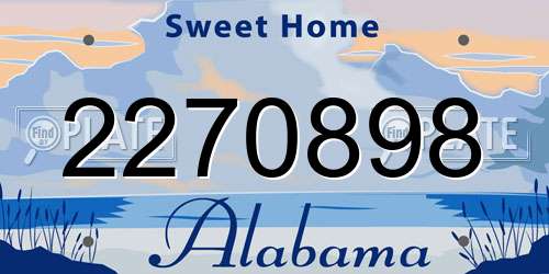 2270898 Alabama License Plate