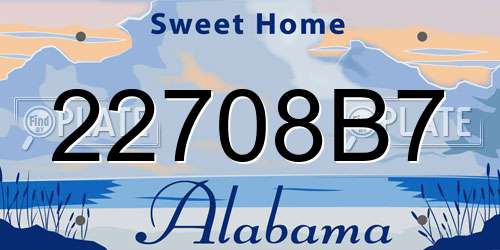 22708B7 Alabama License Plate