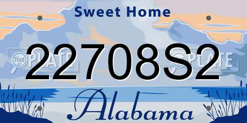 22708S2 Alabama License Plate