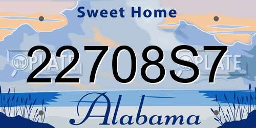 22708S7 Alabama License Plate