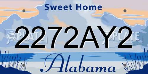 2272AY2 Alabama License Plate