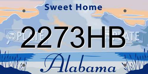 2273HB Alabama License Plate