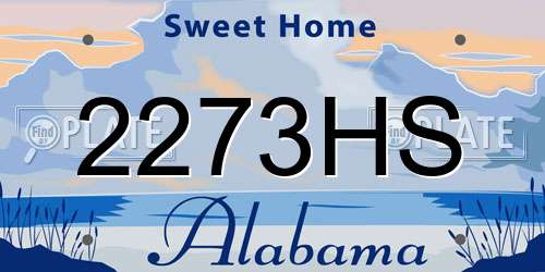 2273HS Alabama License Plate