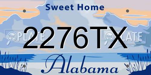 2276TX Alabama License Plate