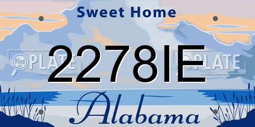 2278IE Alabama License Plate