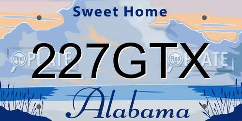 227GTX Alabama License Plate
