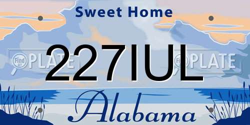227IUL Alabama License Plate