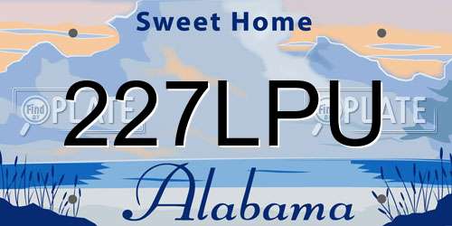 227LPU Alabama License Plate