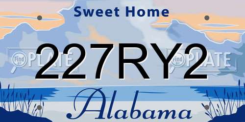 227RY2 Alabama License Plate