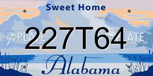 227T64 Alabama License Plate