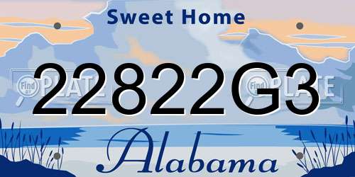 22822G3 Alabama License Plate