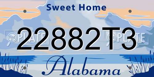 22882T3 Alabama License Plate