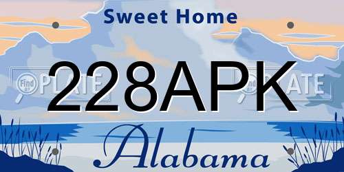 228APK Alabama License Plate