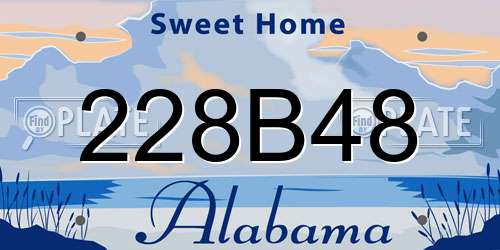 228B48 Alabama License Plate