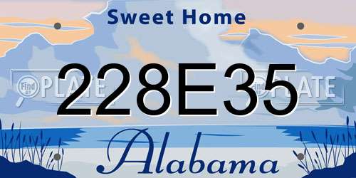 228E35 Alabama License Plate