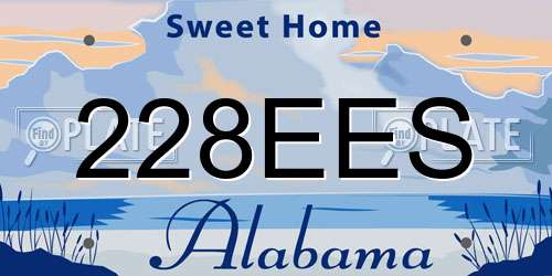 228EES Alabama License Plate