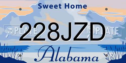 228JZD Alabama License Plate
