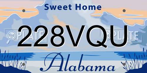 228VQU Alabama License Plate