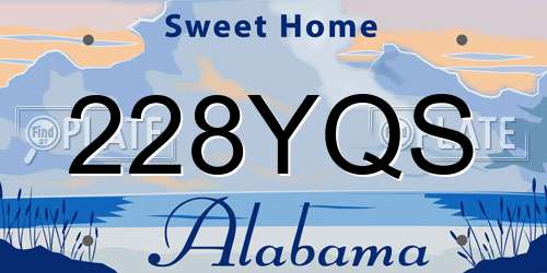 228YQS Alabama License Plate