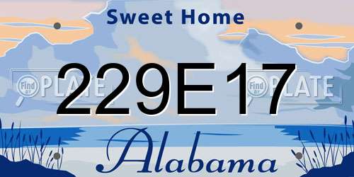 229E17 Alabama License Plate