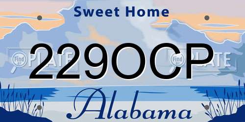 229OCP Alabama License Plate