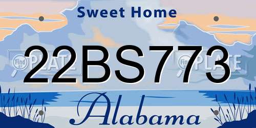 22BS773 Alabama License Plate