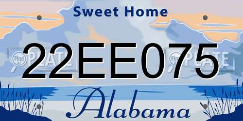 22EE075 Alabama License Plate