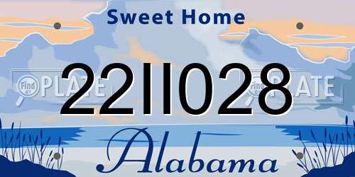 22II028 Alabama License Plate
