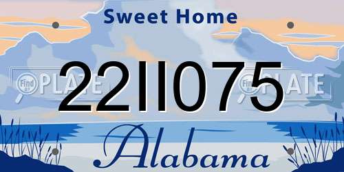 22II075 Alabama License Plate