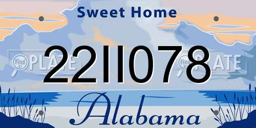 22II078 Alabama License Plate