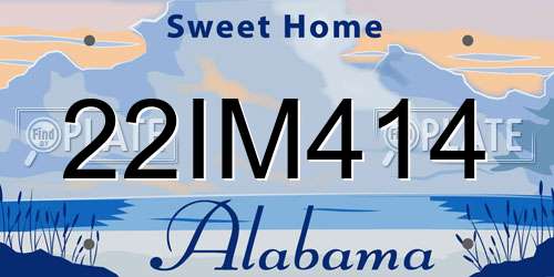 22IM414 Alabama License Plate