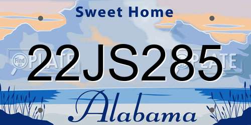 22JS285 Alabama License Plate