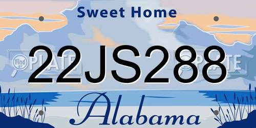 22JS288 Alabama License Plate
