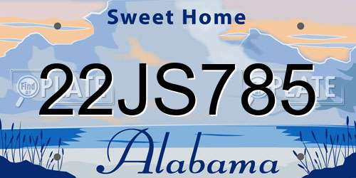 22JS785 Alabama License Plate