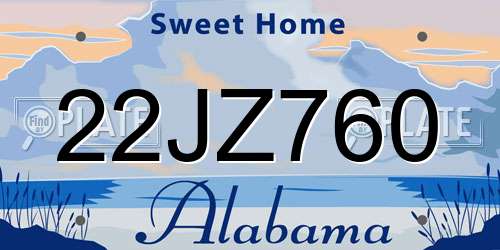 22JZ760 Alabama License Plate