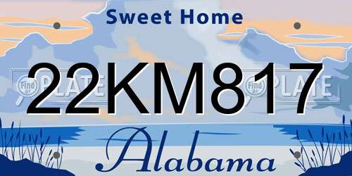 22KM817 Alabama License Plate