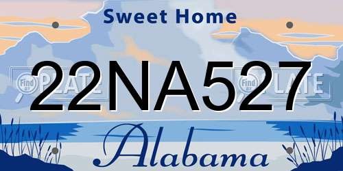 22NA527 Alabama License Plate