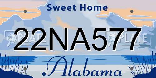 22NA577 Alabama License Plate