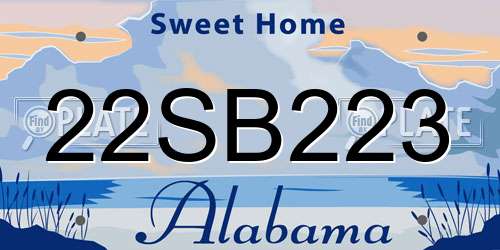 22SB223 Alabama License Plate