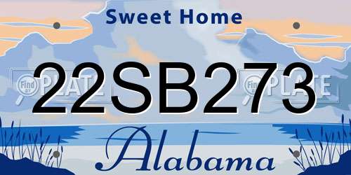 22SB273 Alabama License Plate