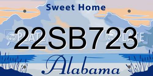 22SB723 Alabama License Plate