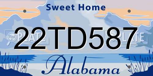 22TD587 Alabama License Plate